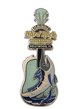 Seminole Hard Rock Cafe Hotel Casino Hollywood FL Swordfish Guitar Pin E701